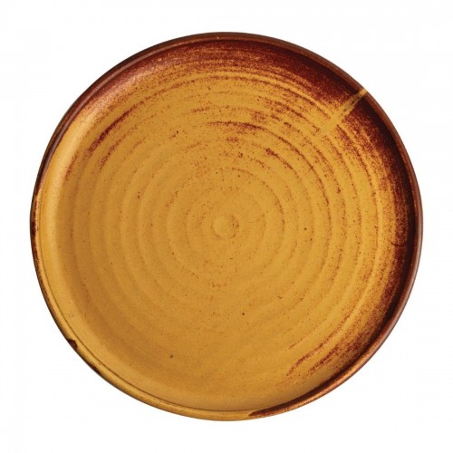 Olympia Canvas Small Rim Round Plate Sienna Rust 265mm