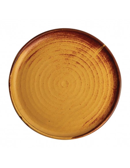 Olympia Canvas Small Rim Round Plate Sienna Rust 265mm