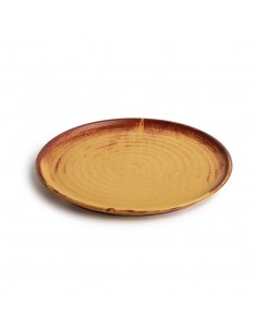 Olympia Canvas Small Rim Round Plate Sienna Rust 265mm 2