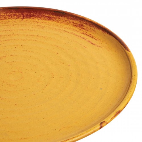Olympia Canvas Small Rim Round Plate Sienna Rust 265mm