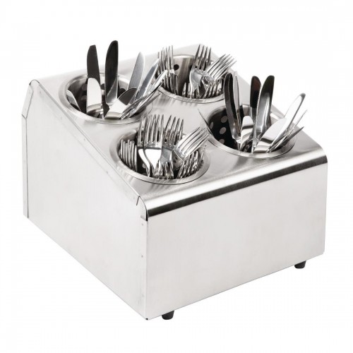 Olympia Cutlery Basket Holder 4 Hole 210X255X300mm Stainless Steel Trays 