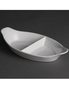 Olympia Divided Oval Eared Dishes 290x 160mm