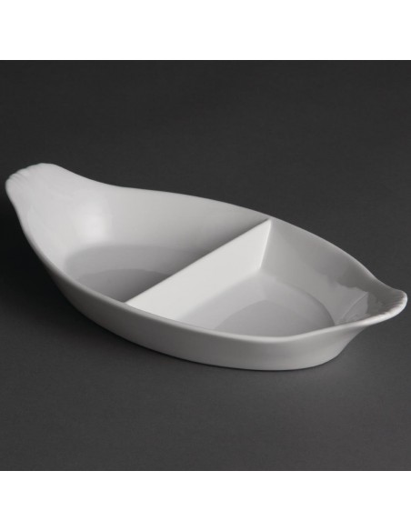 Olympia Divided Oval Eared Dishes 290x 160mm