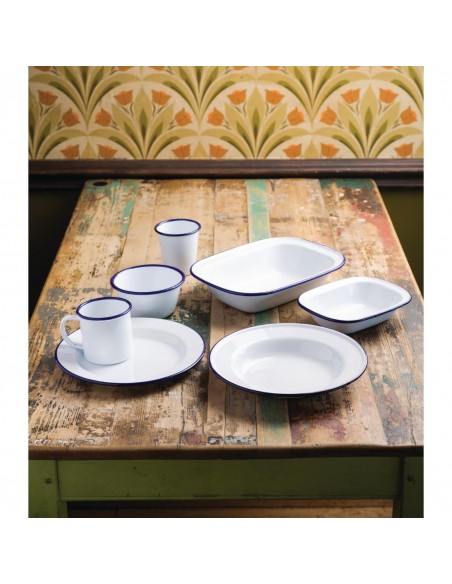 Olympia Enamel Pie Dish Rectangular 180 x 135mm