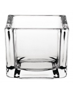 Olympia Glass Tealight Holder Square Clear