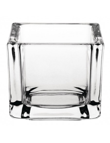 Olympia Glass Tealight Holder Square Clear
