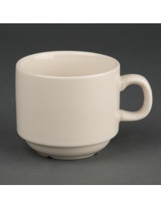 Olympia Ivory Stacking Tea Cups 206ml 7.5oz