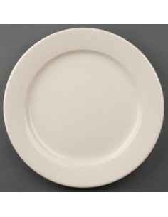 Olympia Ivory Wide Rimmed Plates 250mm