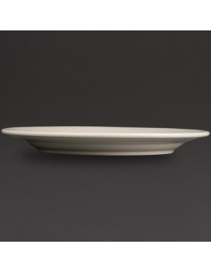 Olympia Ivory Wide Rimmed Plates 250mm 2