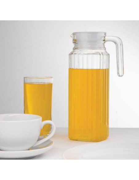 Olympia Ribbed Glass Jugs 1Ltr