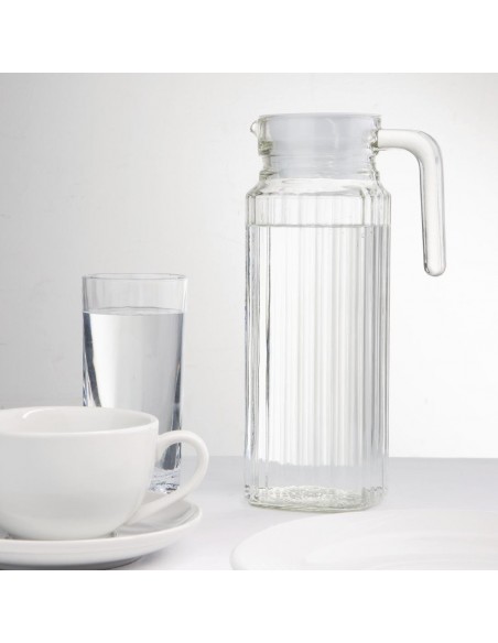 Olympia Ribbed Glass Jugs 1Ltr