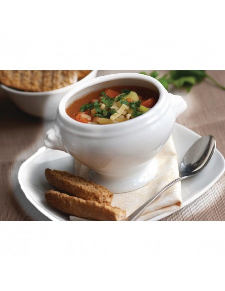 Olympia Whiteware Lion Head Soup Bowls 475ml