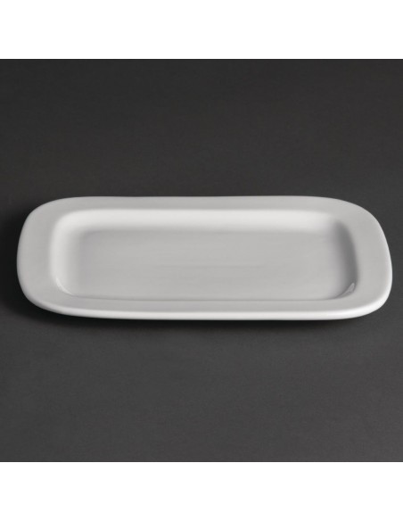 Olympia Whiteware Rounded Rectangular Plates 230mm