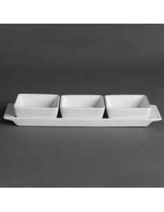 Olympia Whiteware Snack Dishes with Plates 3 Section 2