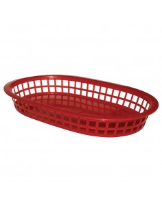 Oval Polypropylene Food Basket Red