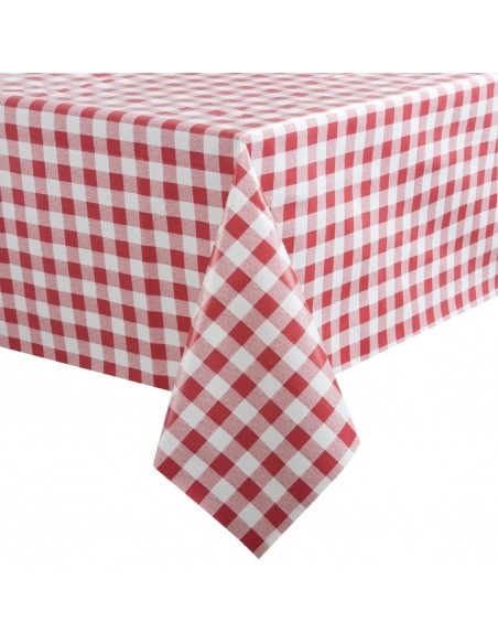 PVC Red Check Tablecloth