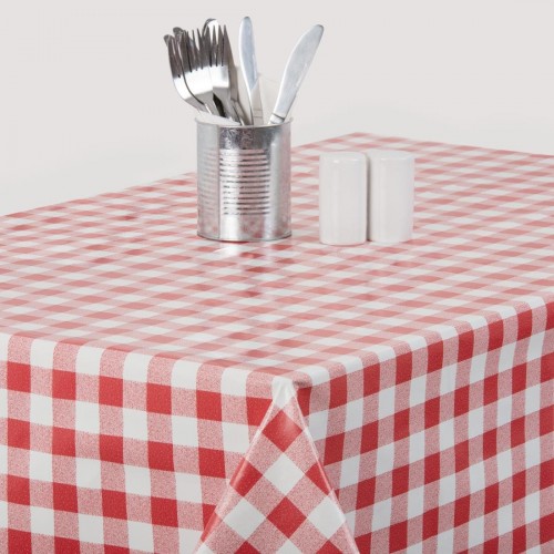 PVC Red Check Tablecloth
