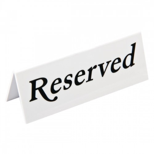Reserved Plastic Table Sign