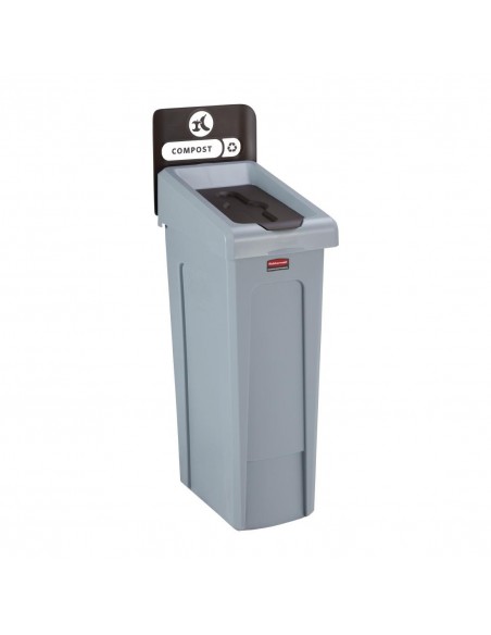 Rubbermaid Slim Jim Compost Recycling Station Brown 87Ltr