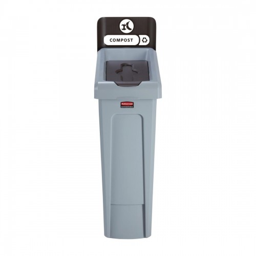 Rubbermaid Slim Jim Compost Recycling Station Brown 87Ltr