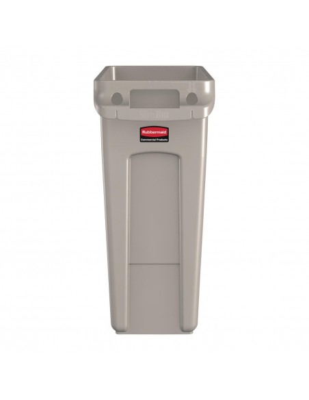 Rubbermaid Slim Jim Container With Venting Channels Beige 60Ltr