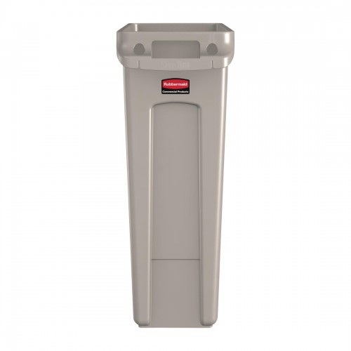 Rubbermaid Slim Jim Container With Venting Channels Beige 87Ltr