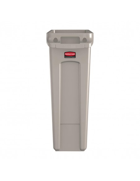 Rubbermaid Slim Jim Container With Venting Channels Beige 87Ltr