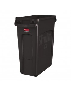 Rubbermaid Slim Jim Container With Venting Channels Brown 60Ltr