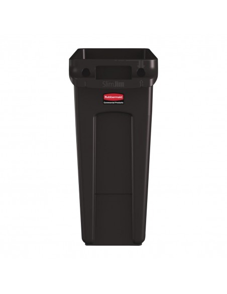 Rubbermaid Slim Jim Container With Venting Channels Brown 60Ltr