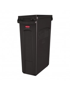 Rubbermaid Slim Jim Container With Venting Channels Brown 87Ltr