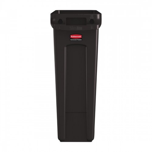 Rubbermaid Slim Jim Container With Venting Channels Brown 87Ltr