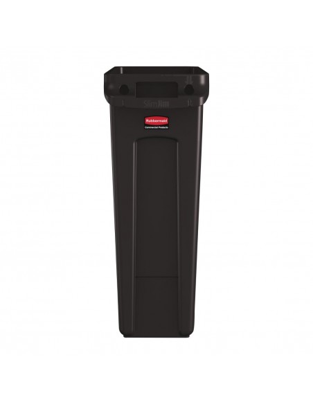 Rubbermaid Slim Jim Container With Venting Channels Brown 87Ltr