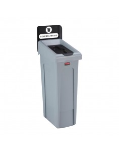 Rubbermaid Slim Jim General Waste Recycling Station Black 87Ltr