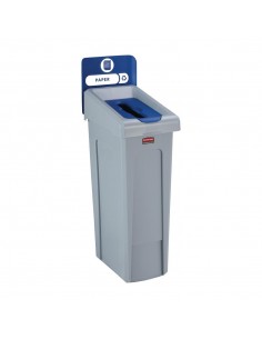 Rubbermaid Slim Jim Paper Recycling Station Blue 87Ltr