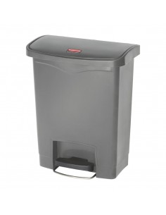 Rubbermaid Slim Jim Step On Front Step Pedal Bin Grey 30Ltr