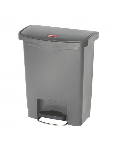 Rubbermaid Slim Jim Step On Front Step Pedal Bin Grey 30Ltr
