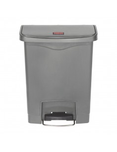 Rubbermaid Slim Jim Step On Front Step Pedal Bin Grey 30Ltr 2