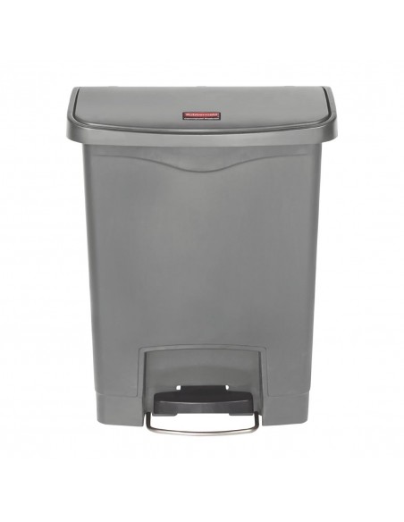 Rubbermaid Slim Jim Step On Front Step Pedal Bin Grey 30Ltr