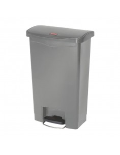 Rubbermaid Slim Jim Step On Front Step Pedal Bin Grey 50Ltr