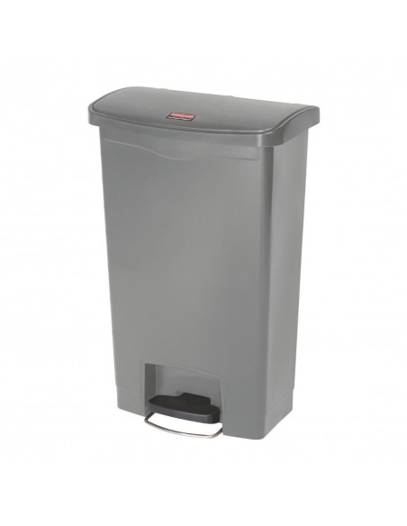 Rubbermaid Slim Jim Step On Front Step Pedal Bin Grey 50Ltr