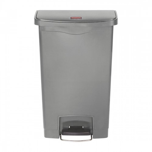 Rubbermaid Slim Jim Step On Front Step Pedal Bin Grey 50Ltr