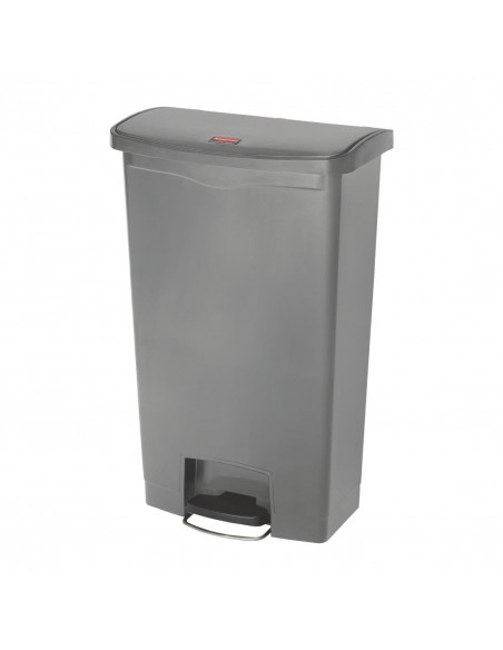 Rubbermaid Slim Jim Step On Front Step Pedal Bin Grey 68Ltr