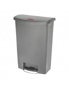 Rubbermaid Slim Jim Step On Front Step Pedal Bin Grey 90Ltr