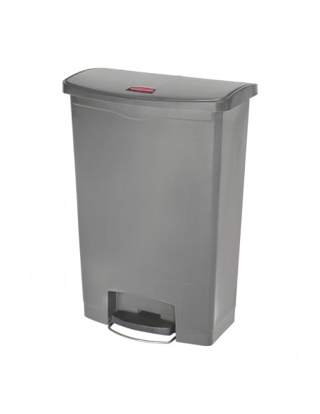 Rubbermaid Slim Jim Step On Front Step Pedal Bin Grey 90Ltr