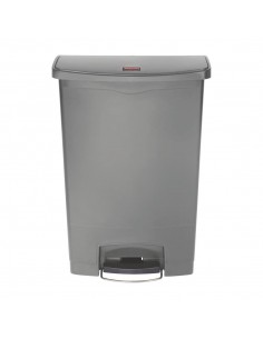 Rubbermaid Slim Jim Step On Front Step Pedal Bin Grey 90Ltr 2