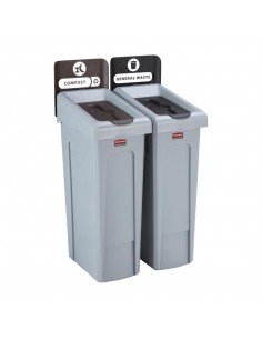 Rubbermaid Slim Jim Two Stream Recycling Station 87Ltr