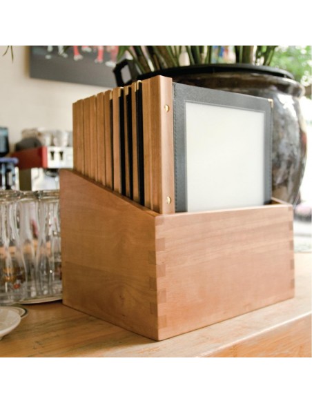 Wooden Spine Menu Holders