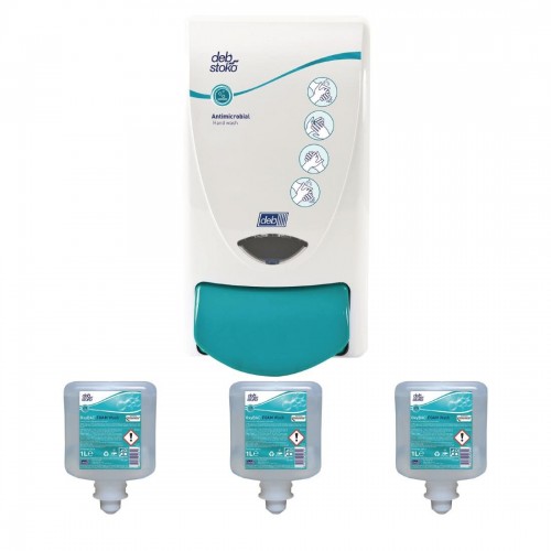 Special Offer Deb Antibac Soap Dispenser and 3 Cartridges