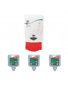 Special Offer Deb Hand Sanitiser Dispenser and 3 Refill Cartridges