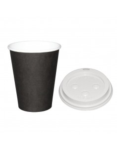 Fiesta Special Offer Fiesta Black 340ml Hot Cups and White Lids